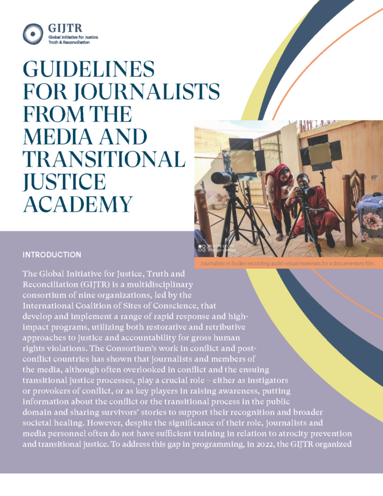 Journalism Guidelines Guidelines for Journalists - Sites of Conscience